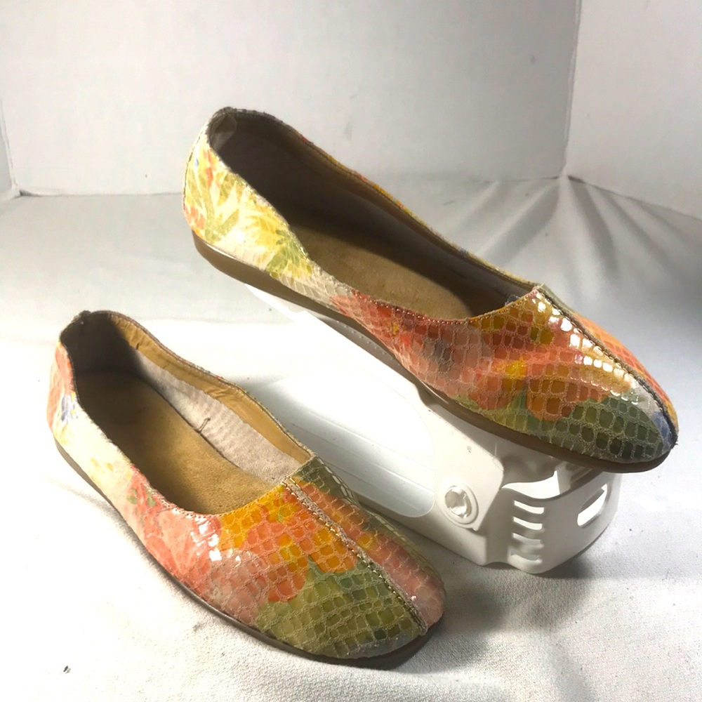 Aerosoles Vintage Women’s Multicolor Floral Snakeskin Print Leather Ballet Flats
